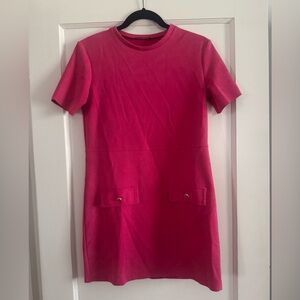 Zara Vibrant Pink Suede Mini Dress